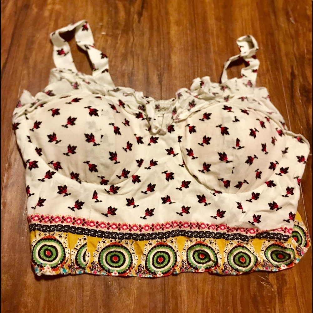 Belly shirt with tank top straps and padding